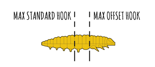 Propozycja zbrojenia przynety LARVA MULTI max standard hook_max offset hook